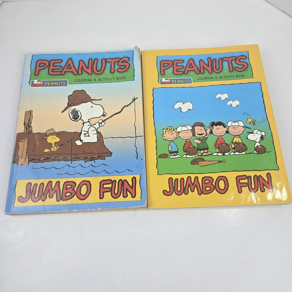 2 Vtg 2002 PEANUTS Coloring & Activity Jumbo Fun Books Paradise Press SEE VIDEO